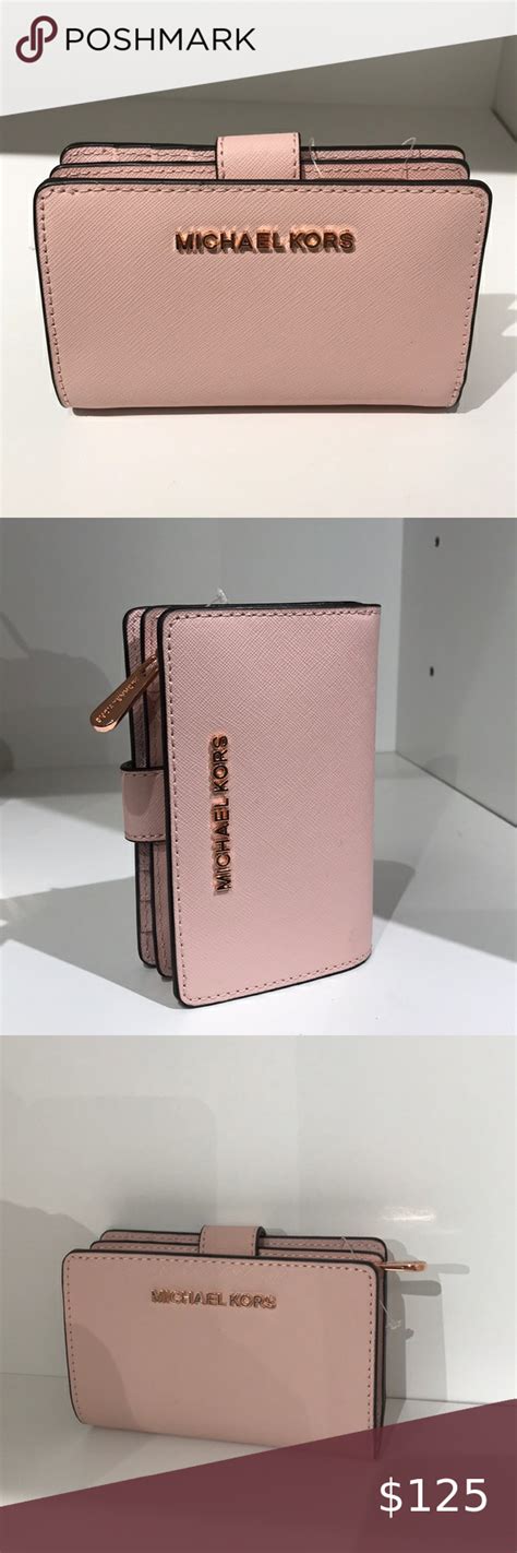 peach color michael kors wallet|Michael Kors soft pink wallet.